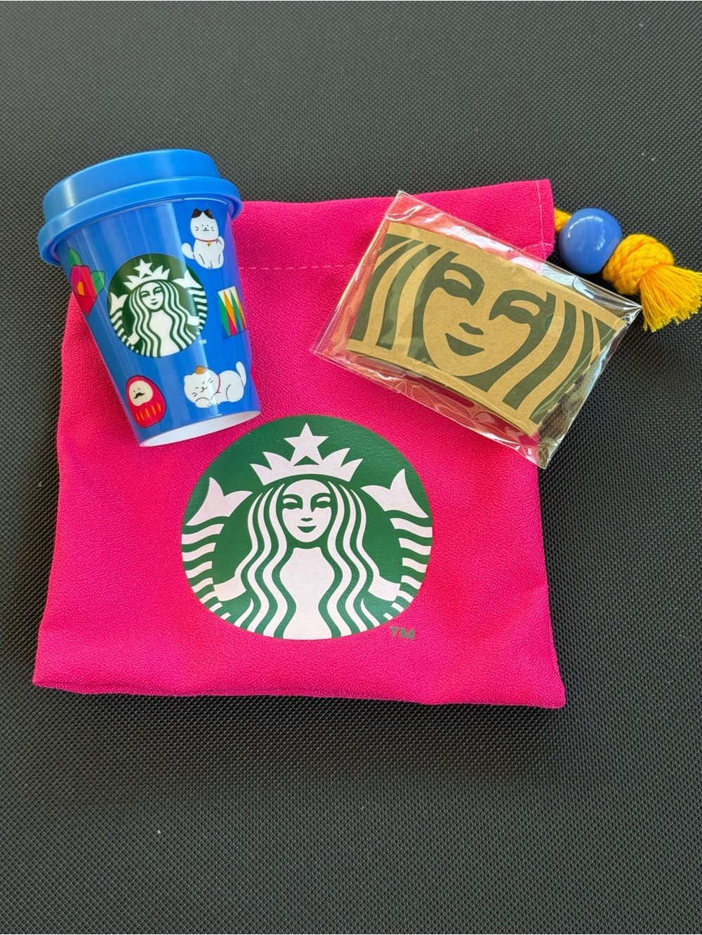 Starbucks Mini Drink Coffee Tea Spring Cup w/ Pink Pouch Japan Limited NWT New